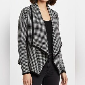 Boss by Hugo Boss Black and White Houndstooth Cardigan/Blazer - Size 10